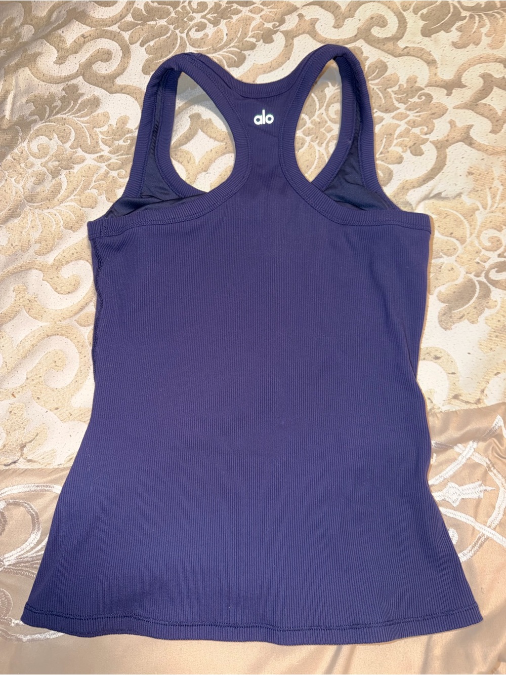 ALO Yoga Navy Ribbed Racerback Tank - Picture 3 of 4